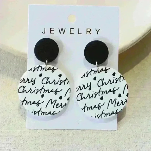 Elegant Merry Christmas Earrings - Picture 2 of 3
